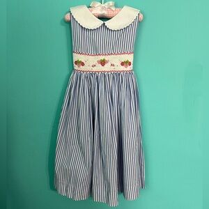 Lilly Pulitzer White Label Girls Sleeveless Dress w/Strawberry embroidery